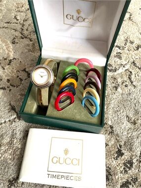Beautiful GUCCI interchangeable bezel watch set🔥🔥🔥